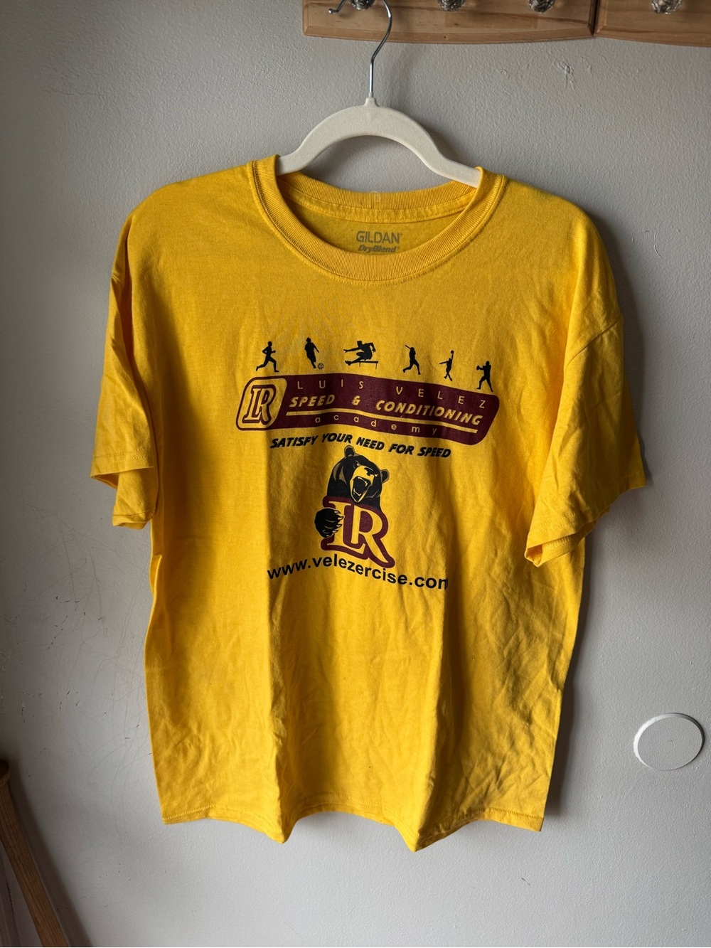 Lenoir-Rhyne Bears "I Survived Velezercise" Athletic Training T-Shirt Gold - L